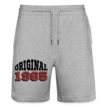 Original 1965 - Short de jogging bio TRAINER Stanley/Stella unisexe - gris chiné - Devant - Nik (191cm) & Marisol (170cm)