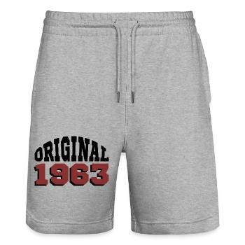 Original 1963 - Short de jogging bio TRAINER Stanley/Stella unisexe - gris chiné - Devant - Nik (191cm) & Marisol (170cm)