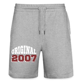 Original 2007 - Short de jogging bio TRAINER Stanley/Stella unisexe - gris chiné - Devant - Nik (191cm) & Marisol (170cm)