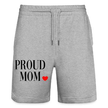 Mom Mom Gift - Stanley/Stella Trainer Unisex Organic Jogging Shorts - heather grey - Front - Nik (191cm) & Marisol (170cm)