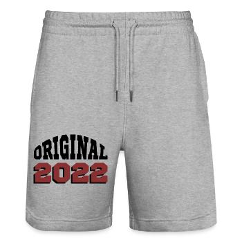 Original 2022 - Short de jogging bio TRAINER Stanley/Stella unisexe - gris chiné - Devant - Nik (191cm) & Marisol (170cm)