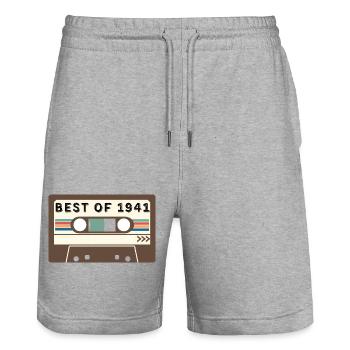 Best of 1941 - Short de jogging bio TRAINER Stanley/Stella unisexe - gris chiné - Devant - Nik (191cm) & Marisol (170cm)