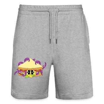 TENTACULAR BITE - Stanley/Stella Trainer Unisex Organic Jogging Shorts - heather grey - Front - Nik (191cm) & Marisol (170cm)