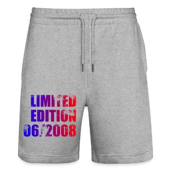 16th Anniversary Limited Edition 06/2008 - Stanley/Stella Trainer Unisex Organic Jogging Shorts - heather grey - Front - Nik (191cm) & Marisol (170cm)