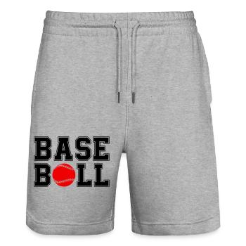baseball - Stanley/Stella Trainer Unisex Organic Jogging Shorts - heather grey - Front - Nik (191cm) & Marisol (170cm)