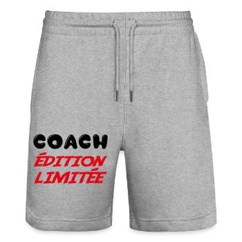 COACH Limited Edition - Stanley/Stella Trainer Unisex Organic Jogging Shorts - heather grey - Front - Nik (191cm) & Marisol (170cm)