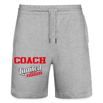 COACH LIMITED EDITION - Stanley/Stella Trainer Unisex Organic Jogging Shorts - heather grey - Front - Nik (191cm) & Marisol (170cm)