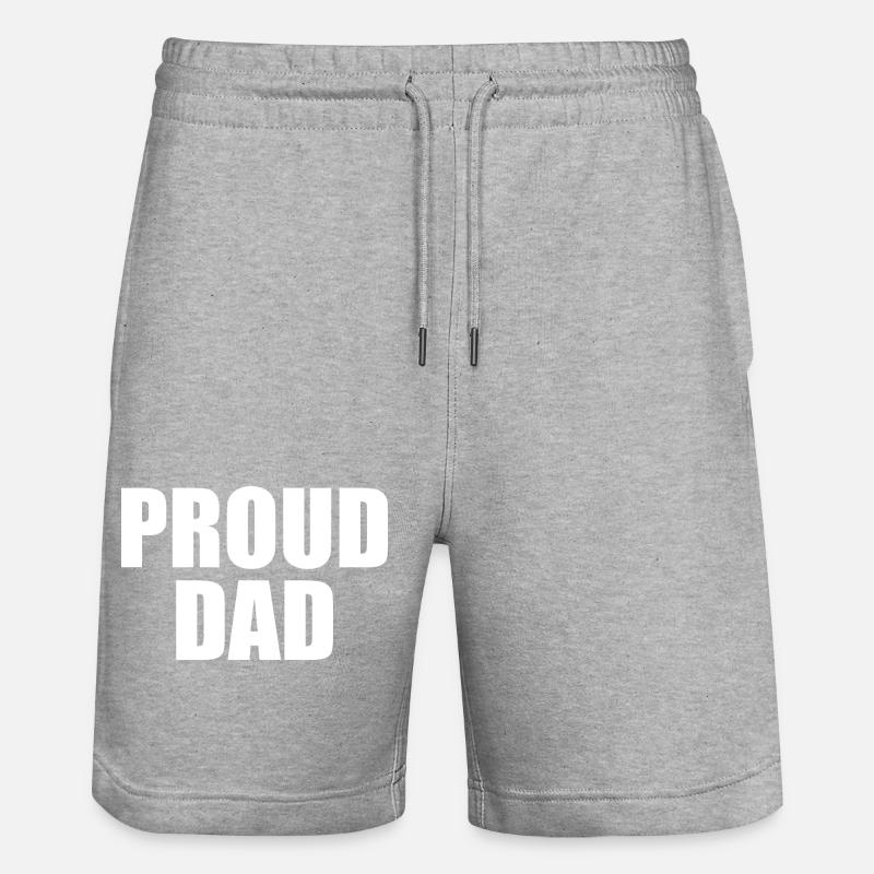 Proud dad - Stanley/Stella Trainer Unisex Organic Jogging Shorts - heather grey