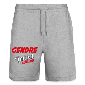 GENDRE LIMITED EDITION - Stanley/Stella Unisex Bio Joggingshorts Trainer  - Grau meliert - Vorne - Nik (191cm) & Marisol (170cm)