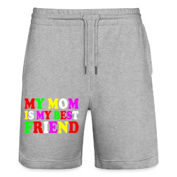 my mom is my best friend - Stanley/Stella Unisex Bio Joggingshorts Trainer  - Grau meliert - Vorne - Nik (191cm) & Marisol (170cm)