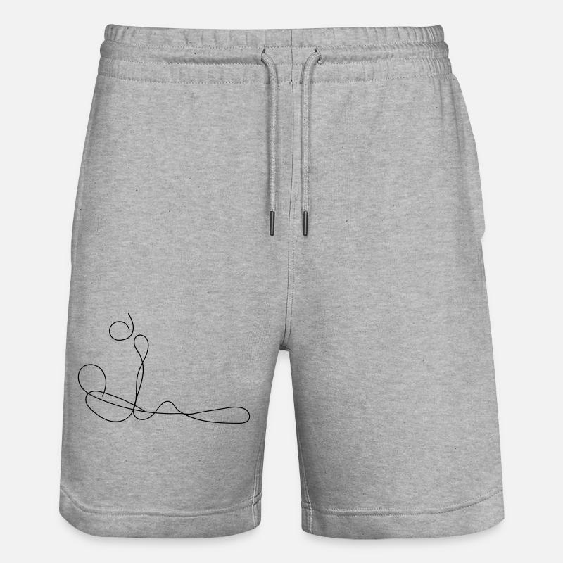 Footballeur Fine Line Art - Short de jogging bio TRAINER Stanley/Stella unisexe - gris chiné