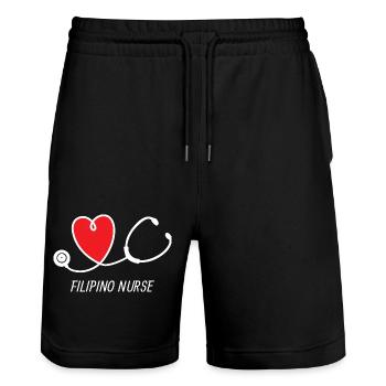 Philippinen Krankenschwester Flagge I Geschenk - Stanley/Stella Unisex Bio Joggingshorts Trainer  - Schwarz - Vorne - Nik (191cm) & Marisol (170cm)