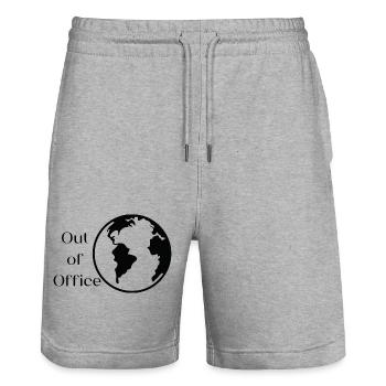 Out of office - Stanley/Stella Unisex Bio Joggingshorts Trainer  - Grau meliert - Vorne - Nik (191cm) & Marisol (170cm)