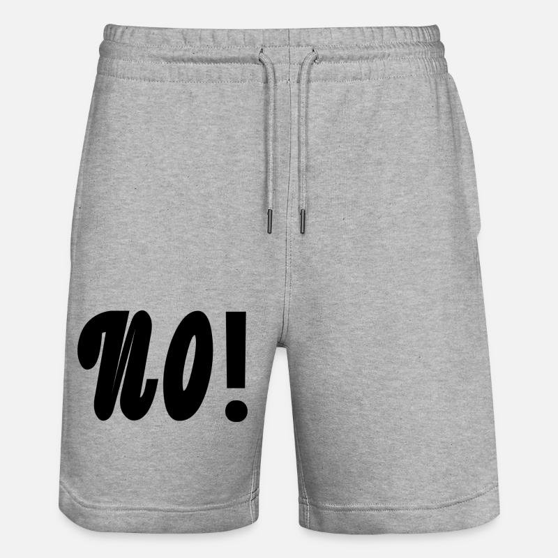 Texte No en noir - Short de jogging bio TRAINER Stanley/Stella unisexe - gris chiné