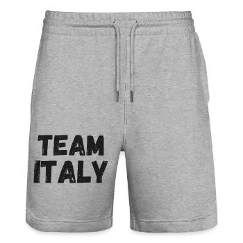 Team Italien - Stanley/Stella Unisex Bio Joggingshorts Trainer  - Grau meliert - Vorne - Nik (191cm) & Marisol (170cm)