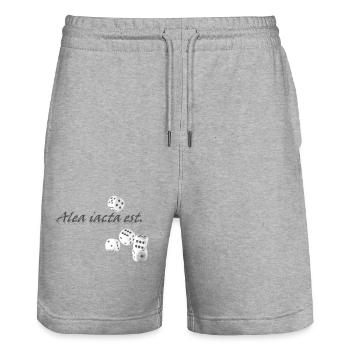Alea iacta est. - Die Würfel sind gefallen - Stanley/Stella Unisex Bio Joggingshorts Trainer  - Grau meliert - Vorne - Nik (191cm) & Marisol (170cm)