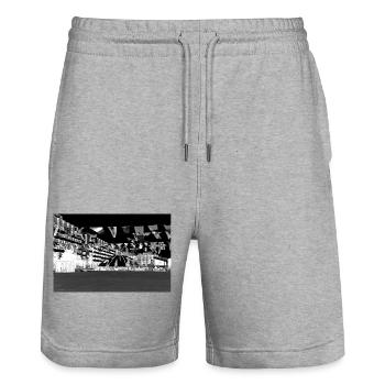 Nations - Stanley/Stella Unisex Bio Joggingshorts Trainer  - Grau meliert - Vorne - Nik (191cm) & Marisol (170cm)