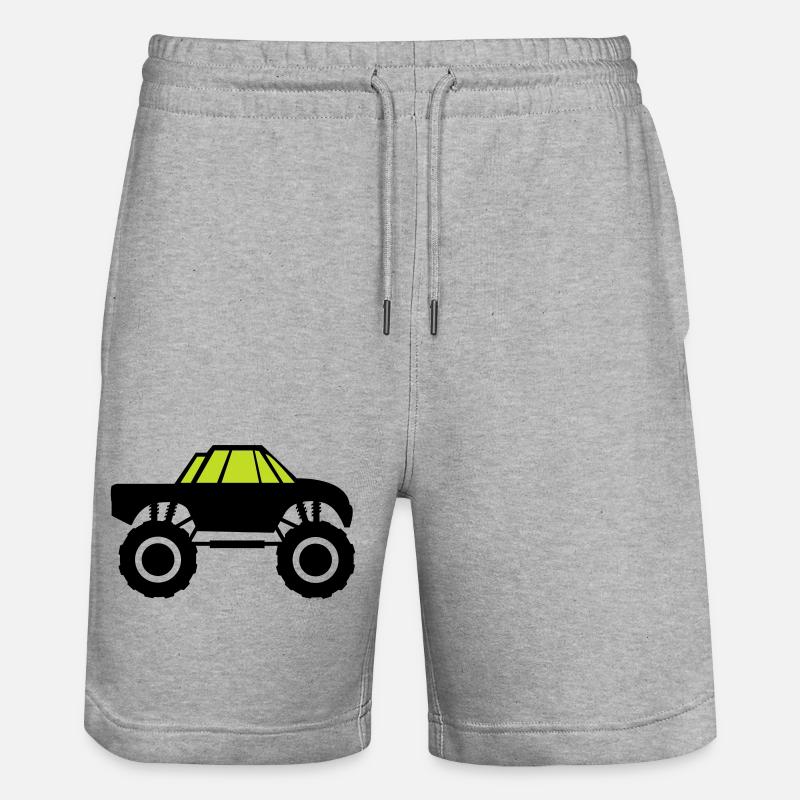 monster truck - Stanley/Stella Unisex Bio Joggingshorts Trainer  - Grau meliert