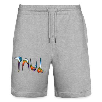 Paul - Stanley/Stella Unisex Bio Joggingshorts Trainer  - Grau meliert - Vorne - Nik (191cm) & Marisol (170cm)