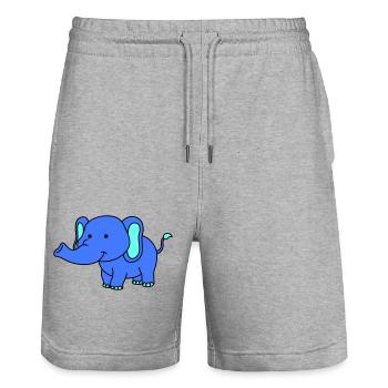 éléphant - Short de jogging bio TRAINER Stanley/Stella unisexe - gris chiné - Devant - Nik (191cm) & Marisol (170cm)