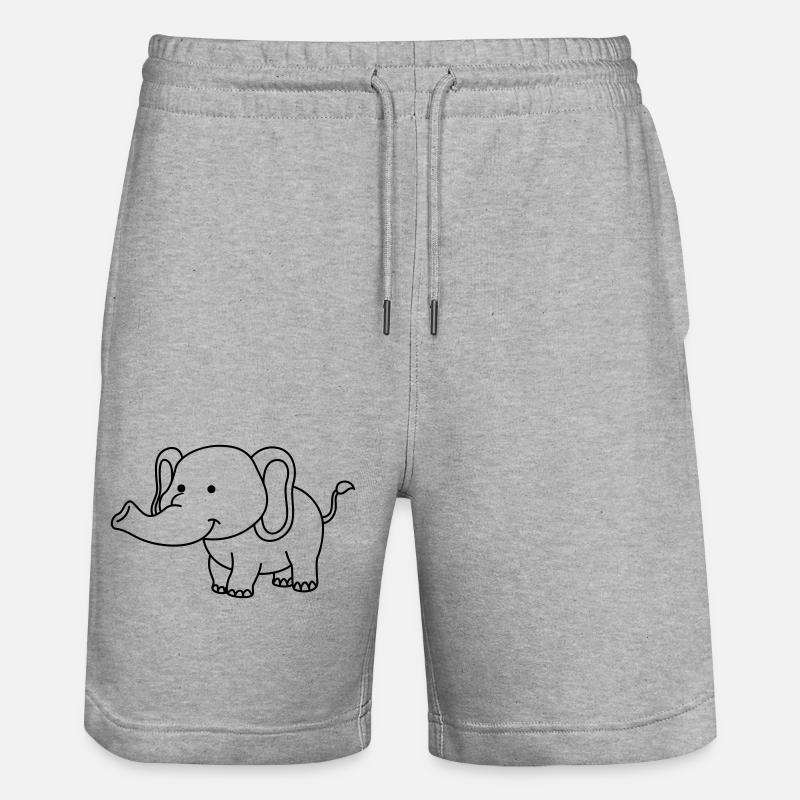 éléphant - Short de jogging bio TRAINER Stanley/Stella unisexe - gris chiné