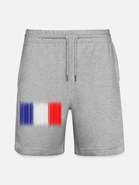 Fransk flag - nyt design - Stanley/Stella Trainer økologiske unisex joggingshorts - grå meleret