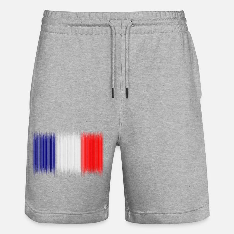 Drapeau français - nouveau design - Short de jogging bio TRAINER Stanley/Stella unisexe - gris chiné