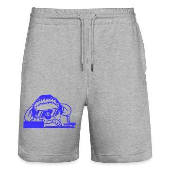 Lustiger Cooler DJ Igel Mischpult Party Musik Spaß - Stanley/Stella Unisex Bio Joggingshorts Trainer  - Grau meliert - Vorne - Nik (191cm) & Marisol (170cm)