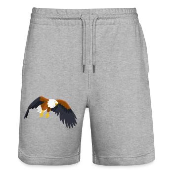 AfrikanischerSeeadler - Stanley/Stella Unisex Bio Joggingshorts Trainer  - Grau meliert - Vorne - Nik (191cm) & Marisol (170cm)