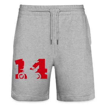 Moto 14 Biker - Stanley/Stella Unisex Bio Joggingshorts Trainer  - Grau meliert - Vorne - Nik (191cm) & Marisol (170cm)