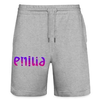 Emilia - Stanley/Stella Trainer Unisex Organic Jogging Shorts - heather grey - Front - Nik (191cm) & Marisol (170cm)