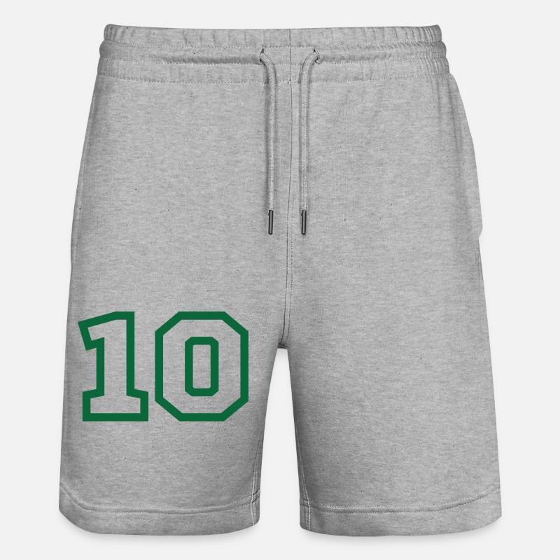 Numéro 10 sport vert - Short de jogging bio TRAINER Stanley/Stella unisexe - gris chiné