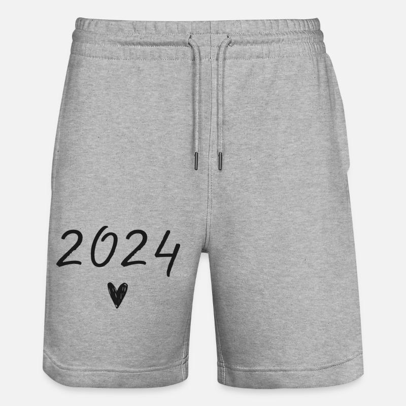 2024 coeur anniversaire - Short de jogging bio TRAINER Stanley/Stella unisexe - gris chiné
