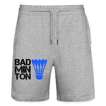 Badminton badminton - Short de jogging bio TRAINER Stanley/Stella unisexe - gris chiné - Devant - Nik (191cm) & Marisol (170cm)