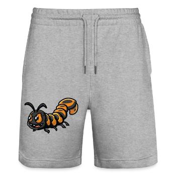 Mille-pattes - Short de jogging bio TRAINER Stanley/Stella unisexe - gris chiné - Devant - Nik (191cm) & Marisol (170cm)