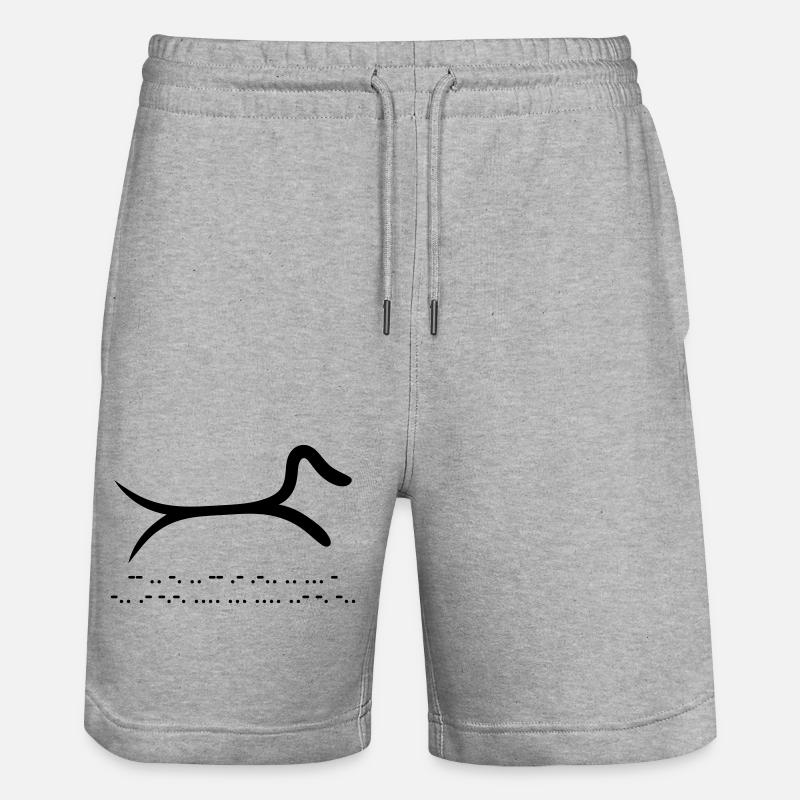 Teckel avec code morse - Short de jogging bio TRAINER Stanley/Stella unisexe - gris chiné