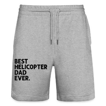 Best Helicopter Dad Ever Aviator Pilot Father Chop - Stanley/Stella Trainer Unisex Organic Jogging Shorts - heather grey - Front - Nik (191cm) & Marisol (170cm)