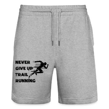 Trail Running Sports - Stanley/Stella Trainer Unisex Organic Jogging Shorts - heather grey - Front - Nik (191cm) & Marisol (170cm)