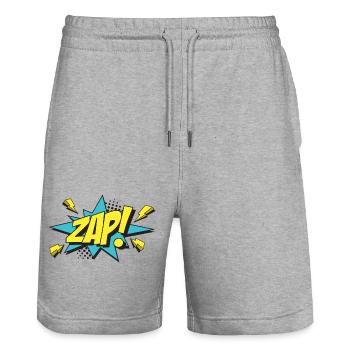 ZAP-Comic-Design - Stanley/Stella Unisex Bio Joggingshorts Trainer  - Grau meliert - Vorne - Nik (191cm) & Marisol (170cm)