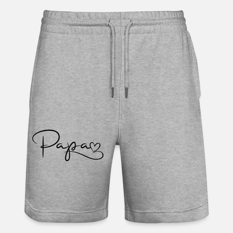 Papà Font con cuore - Pantaloncini da jogger ecologici unisex Trainer di Stanley/Stella - grigio melange