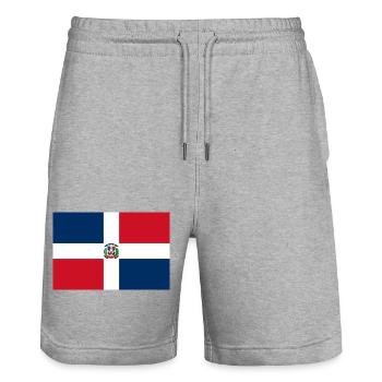 Dominican Republic - Stanley/Stella Trainer Unisex Organic Jogging Shorts - heather grey - Front - Nik (191cm) & Marisol (170cm)