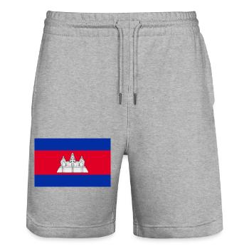 Kambodscha - Stanley/Stella Unisex Bio Joggingshorts Trainer  - Grau meliert - Vorne - Nik (191cm) & Marisol (170cm)