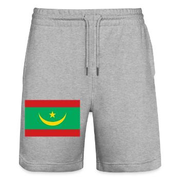 Mauritanie - Short de jogging bio TRAINER Stanley/Stella unisexe - gris chiné - Devant - Nik (191cm) & Marisol (170cm)