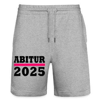 Abitur 2025 - Stanley/Stella Trainer Unisex Organic Jogging Shorts - heather grey - Front - Nik (191cm) & Marisol (170cm)