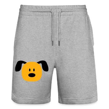 Hund Gesicht Kleines Glückliches Haustier Kopf Süß - Stanley/Stella Unisex Bio Joggingshorts Trainer  - Grau meliert - Vorne - Nik (191cm) & Marisol (170cm)