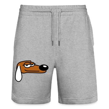 Hund Guckt Cool Entspannter Blick Kerl Chill Dude - Stanley/Stella Unisex Bio Joggingshorts Trainer  - Grau meliert - Vorne - Nik (191cm) & Marisol (170cm)