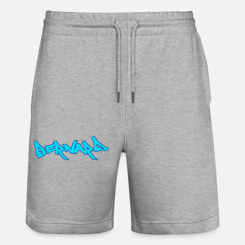 Bernard graffiti text türkis - Stanley/Stella Unisex Bio Joggingshorts Trainer  - Grau meliert