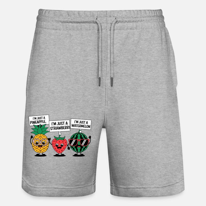 Ich bin nur eine Frucht - Stanley/Stella Unisex Bio Joggingshorts Trainer  - Grau meliert
