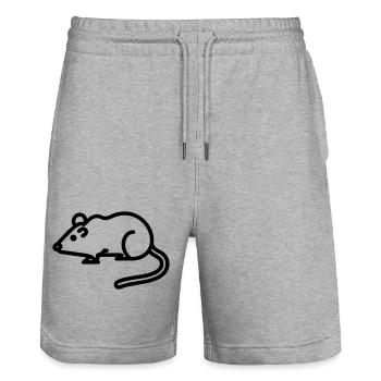 Black Mouse Outline Icon – Perfect for Animal Love - Stanley/Stella Trainer Unisex Organic Jogging Shorts - heather grey - Front - Nik (191cm) & Marisol (170cm)