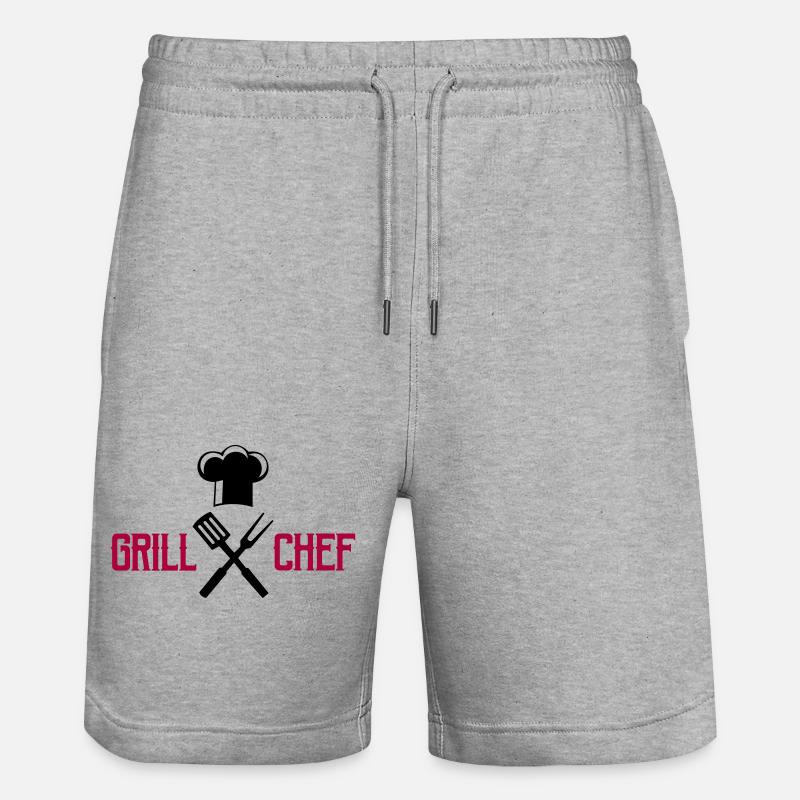 Cuisinier, Couverts, Grillades - Short de jogging bio TRAINER Stanley/Stella unisexe - gris chiné